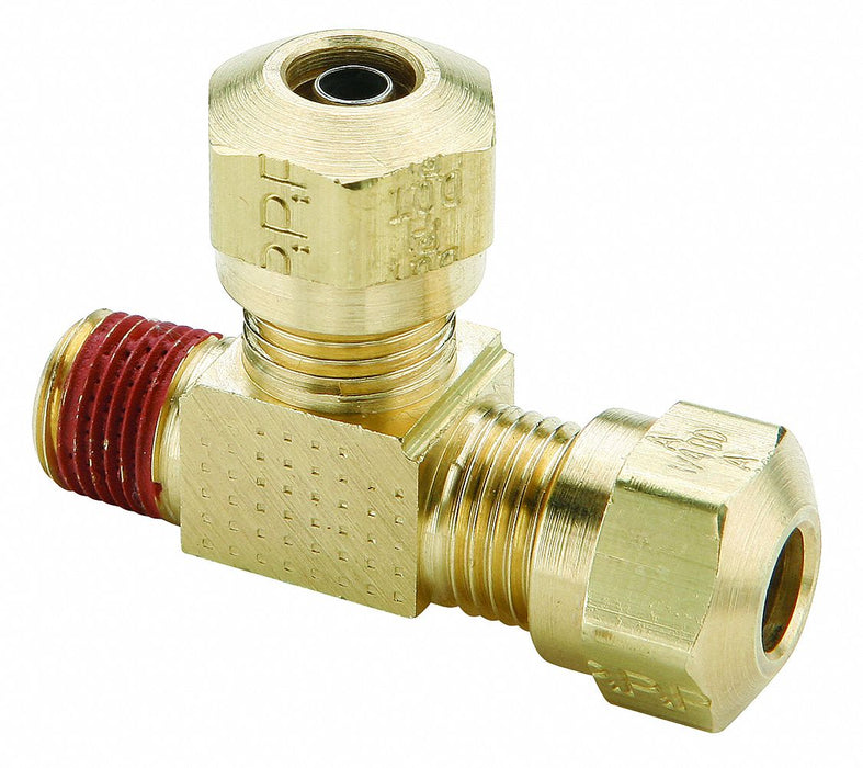 Tee Brass Comp1/4 MNPT1/8 FNPT1/8 