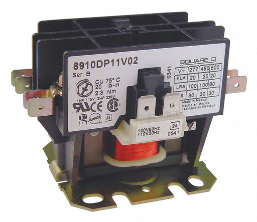 Contactor 600Vac 20Amp Dp +Options
