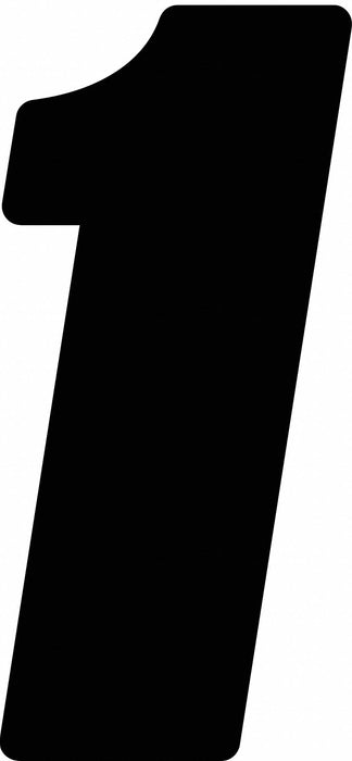 Number Label Vinyl 7 in H 5 in W PK3