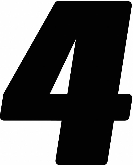 NumberLabel Vinyl 4inH 2-3/4inW PK12