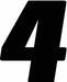 NumberLabel Vinyl 4inH 2-3/4inW PK12