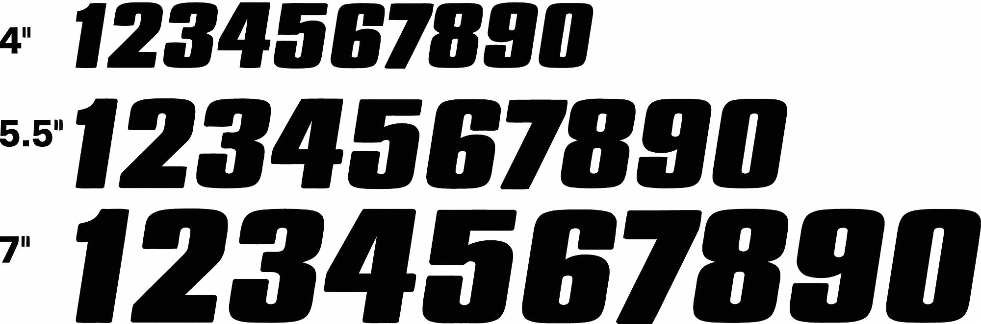 NumberLabelSet Vinyl 7inH 5inW PK120