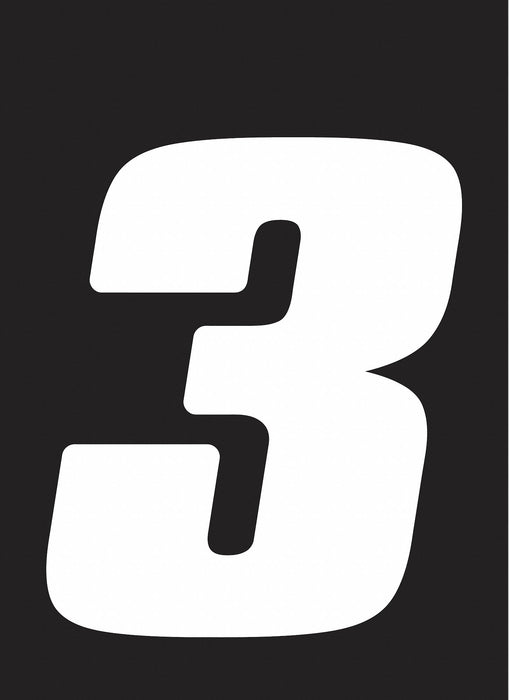 NumberLabel Vinyl 4inH 2-3/4inW PK3