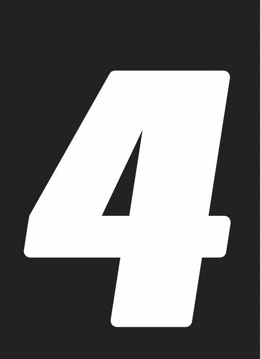 Number Label Vinyl 7 in H 5 in W PK3