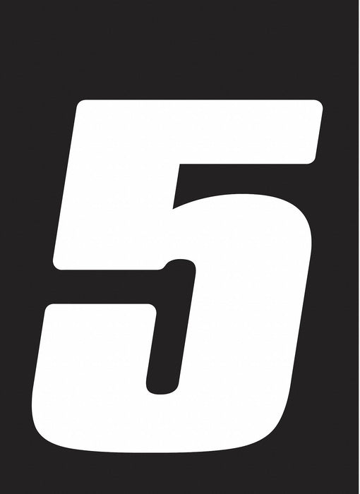 Number Label Vinyl 7 in H 5 in W PK3