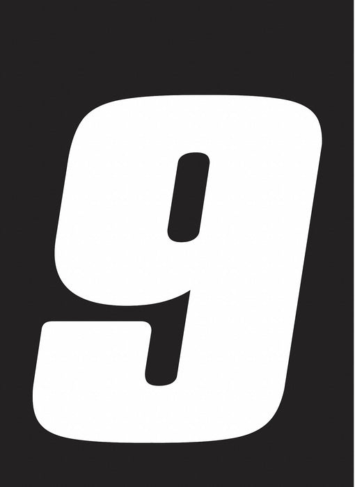 Number Label Vinyl 7 in H 5 in W PK3