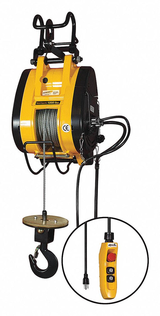 Electric Wire Rope Hoist 1000 lb 115V