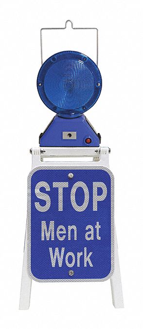 LED Stop Sign Aluminum Blue White