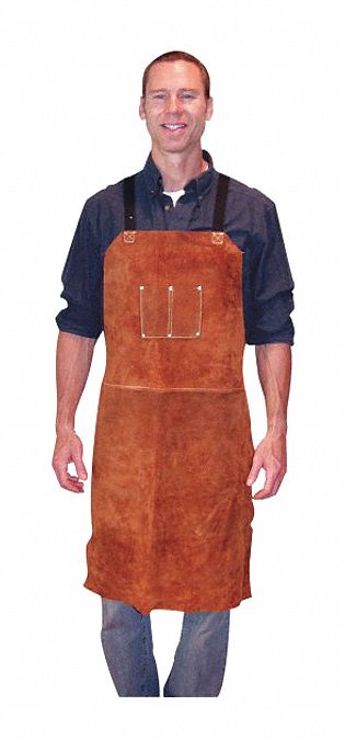 24X36 Lth Dk Brwn Bib Apron