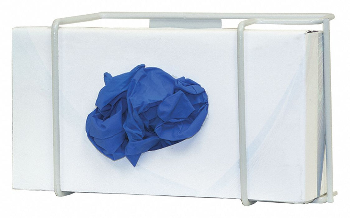 GloveDispenser Wht WallMnt SteelWire PK2
