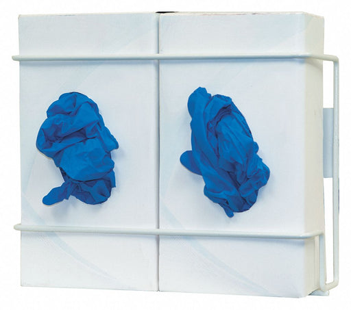 GloveDispenser Wht WallMnt SteelWire PK2