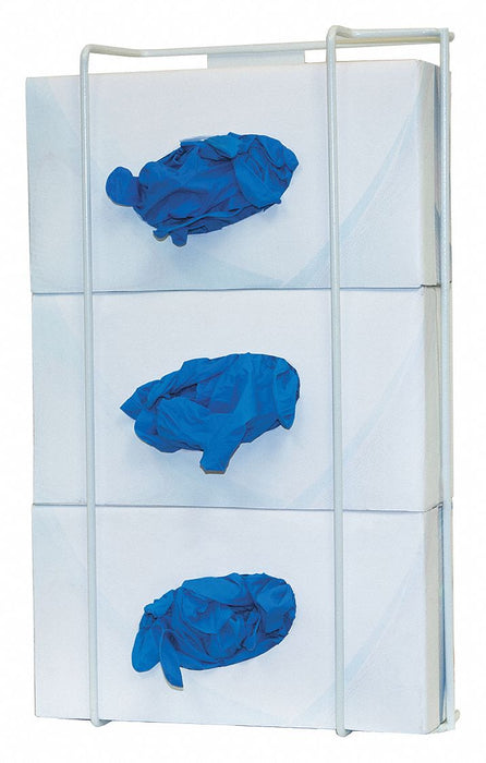 GloveDispenser Wht WallMnt SteelWire PK2