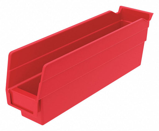Shelf Bin Red Indstr Grd Poly 4 in