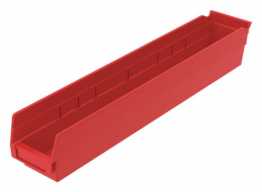 Shelf Bin Red Indstr Grd Poly 4 in
