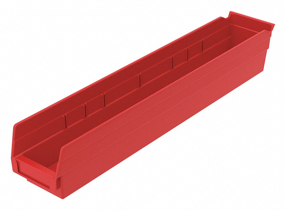Shelf Bin Red Indstr Grd Poly 4 in