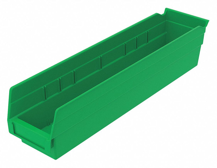 Shelf Bin Green Indstr Grd Poly 4 in