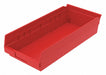 Shelf Bin Red Indstr Grd Poly 4 in