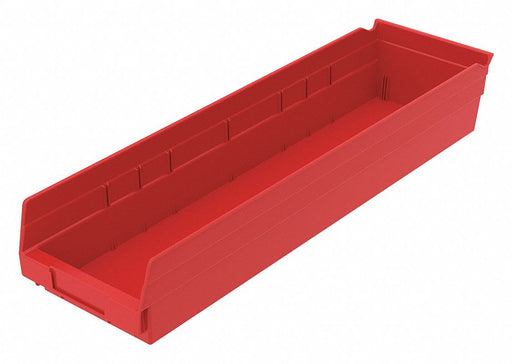Shelf Bin Red Indstr Grd Poly 4 in