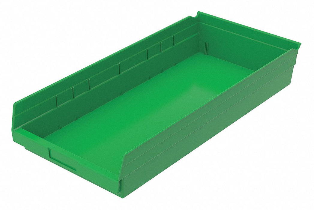 Shelf Bin Green Indstr Grd Poly 4 in