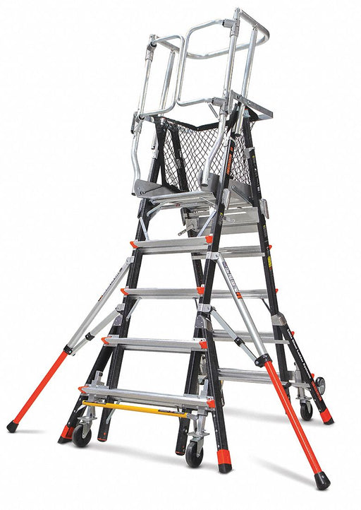 Adj. Cage Pltfrm Lddr 9ft Fbrglss 375 lb