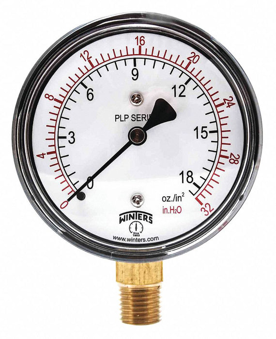 K4546 Low Pressure Gauge Bottom 0 to 32 in H2O