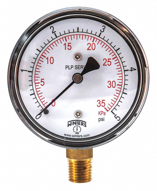 K4546 Low Pressure Gauge Bottom 0 to 5 psi