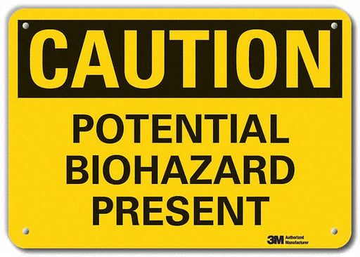 Caution Sign 7 inx10 in Plastic