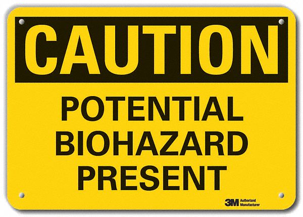 Rflctv Biohazard Caut Sign 10x14in Alum
