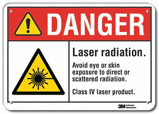 Rflct Laser Area Dangr Sign 10x14in Alum