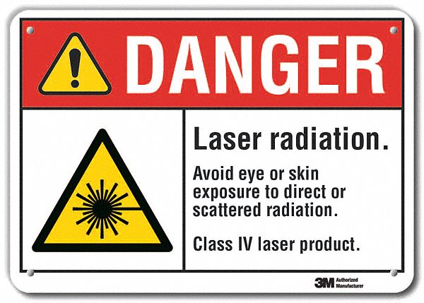 Rflct Laser Area Dangr Sign 10x14in Alum