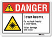 Laser Area Danger Rflctv Label 3.5inx5in