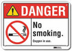Rflctv No Smoking Dangr Sign 10x14in Alu