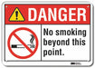 No Smoking Sign 7 in x 10 in Aluminum