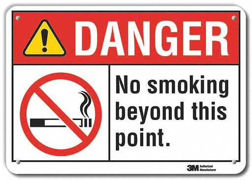No Smoking Sign 7 in x 10 in Aluminum