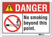 No Smoking Danger Rflct Lbl 10inx14in