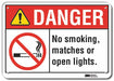 Rflct No Smoking Danger Sign 7x10in Alum