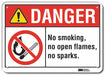 Rflctv No Smoking Dangr Sign 10x14in Alu