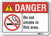 Rflct No Smoking Danger Sign 7x10in Alum