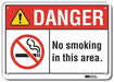 No Smoking Sign 7 in x 10 in Aluminum