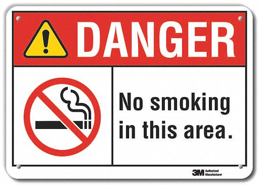 No Smoking Sign 7 in x 10 in Aluminum