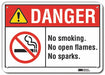 Rflctv No Smoking Dangr Sign 10x14in Alu