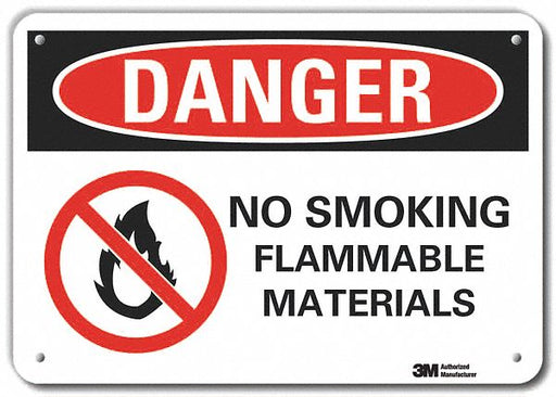 Rflctv No Smoking Dangr Sign 10x14in Alu