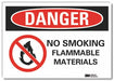 No Smoking Danger Rflctv Label 5inx7in