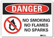 No Smoking Danger Rflctv Label 7inx10in