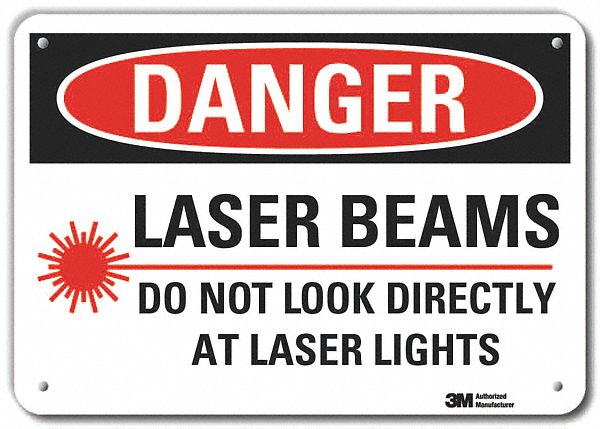 Rflct Laser Area Dangr Sign 10x14in Alum