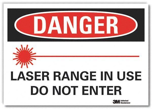 Laser Area Danger Rflctv Label 3.5inx5in