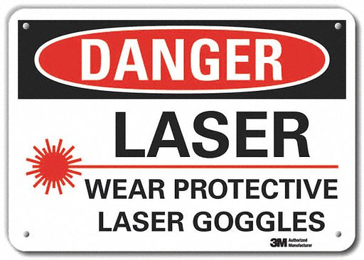 Laser Sign 7 in x 10 in Aluminum