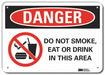 Rflct No Smoking Danger Sign 7x10in Alum