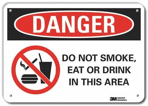 Rflct No Smoking Dangr Sign 10x14in Alum