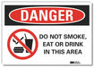 No Smoking Danger Rflct Label 7inx10in